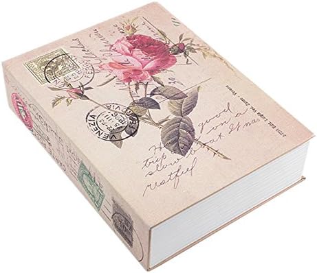 Koolemon Book Style Safe Secret Stash Money Cash Storage Security Box with Combination Lock (Medium, Flower)