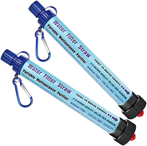 HuanLang Portable Water Filter 2000L Personal Water Purifier Straw Outdoor Survival Water Filtration kit 0.01 Micron Emergency Gear for Camping Hiking Hurricane Storm Supplies Backpacking