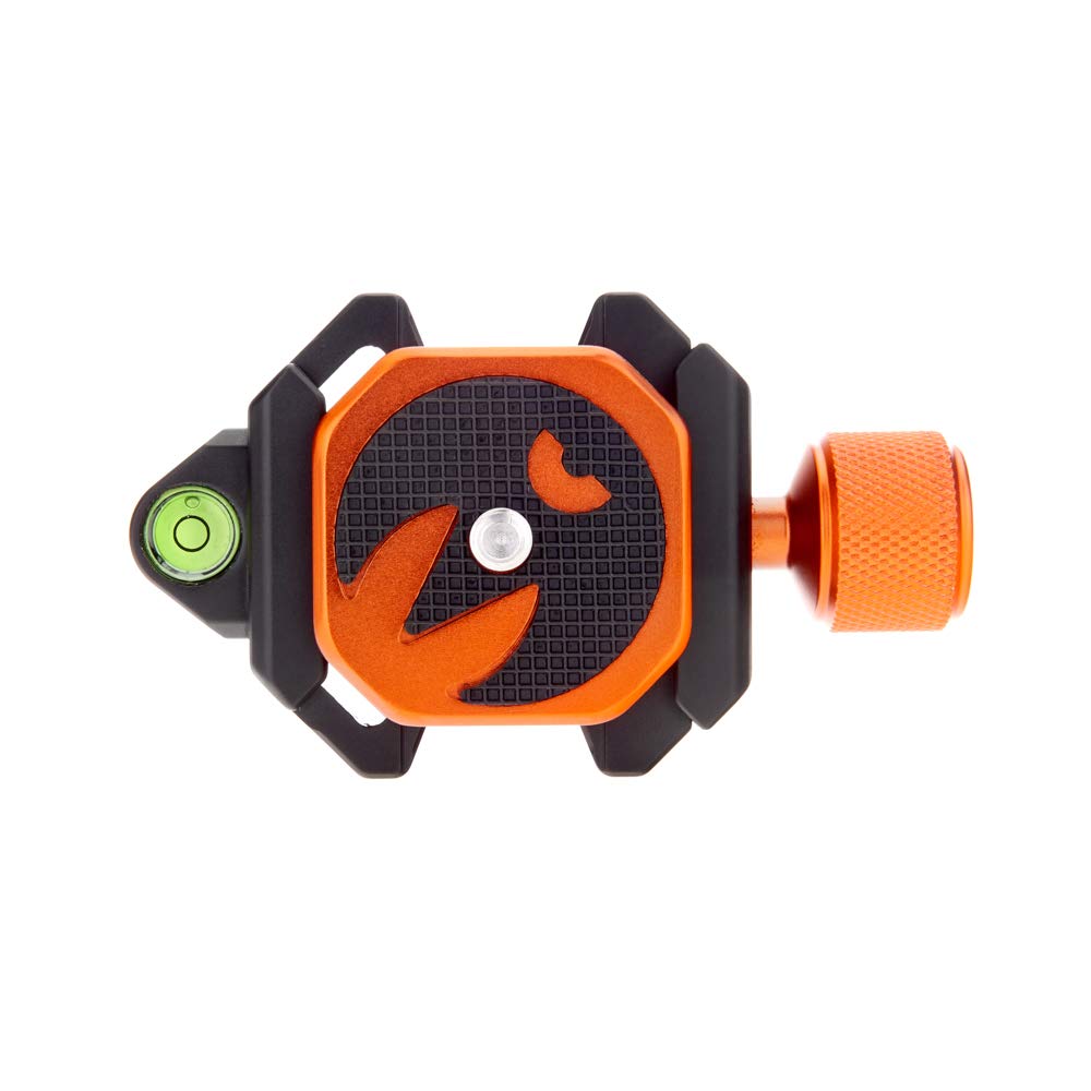 3 Legged Thing TW-CL Twist Clamp – Arca-Swiss Compatible Quick Release Clamp with Plate, Bubble Level & 3/8" Thread Mount