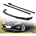 DriftX Performance, 3PCS Front Bumper Spoiler Lip Compatible with 2013-2016 Hyundai Genesis Coupe + 6PCS Side Skirt Extensions Splitters Diffuser 86" x 4" Universal (Painted Black)