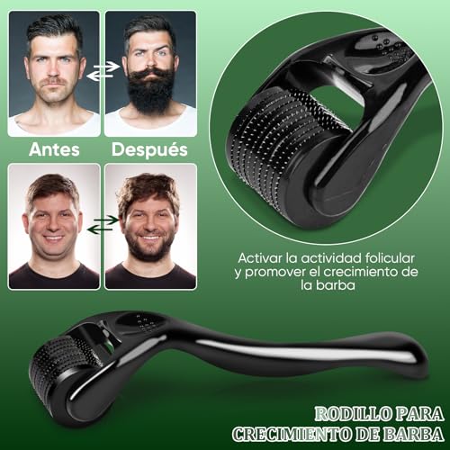 OranSee Kit Cuidado Barba 14 en 1 para Hombre, Incluye Aceite, Bálsamo, Champú, Rodillo Microagujas, 2 Cajas de Hojas, Maquinilla Plumas, Mejor Regalo Perfecto Originales para Hombre o Papa
