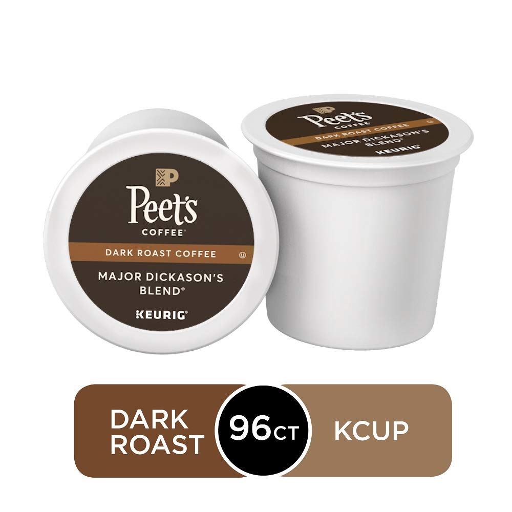 Peet's Coffee Major Dickason's Blend, Dark Roast, 96 Count Single Serve K-Cup Coffee Pods for Keurig Coffee Maker