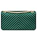 Women Fashion Shoulder Bag Jelly Clutch Handbag Quilted Crossbody Bag with Chain - Green