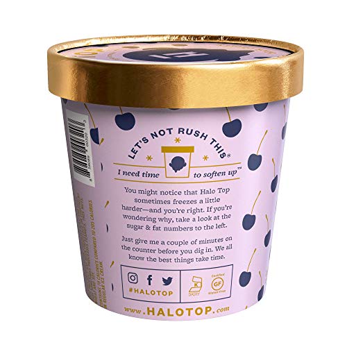 Halo Top Black Cherry Ice Cream,, 16 Ounce (Pack of 8)