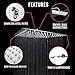 Shower Head Rain Fall Shower Head Large Square Rain Shower Head Stainless Steel Celling Fixed Mounted Joint Chrome Showerhead - Relaxing and Enjoyable the Shower Experience (12 inchs showerhead)