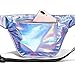 Holographic Fanny Pack, Veckle Iridescent Fanny Pack for Women, Silver Blue