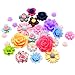 Fityle 50 Pieces Assorted Colors Size Resin Rose Flower Flatback Cabochons Embellishments
