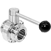 Beduan 1PCS Sanitary Butterfly Valve 1.5 Tri Clamp 304SS 1.5 Tube OD | 304 Stainless Steel 1.5 TC Clover Valve with Silicone Gasket