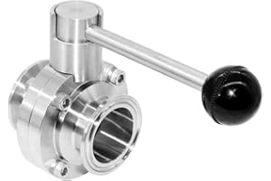 Beduan Sanitary Butterfly Tri Clamp Valve with Silicone Gasket SUS304 1.5 Inch Tri Clamp Clover Type (1.5" Tube OD)
