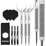 RED DRAGON Pegasus Tungsten Steel Darts Set - 26 Gram - White Shafts, White Extra Thick Flights, Case & Red Dragon Checkout Card