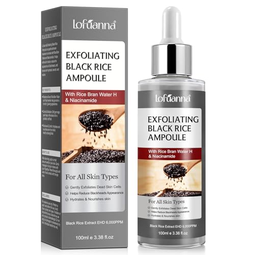 Black Rice Exfoliant, Black Rice Peeling Ampoule, Dead Skin Remover Scrub for Face and Body, Gentle yet Deep Pore Cleansing, Moisturizing Pore Minimizing for All Skin Types, Soft Skin Care (100ml)