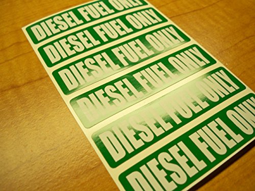 6 pack DIESEL FUEL ONLY Decals / Stickers / Labels / Markers