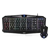 EagleTec K005 Gaming Keyboard Mouse Combo 7 Color LED Backlit Keyboard , Gaming Mouse With LED