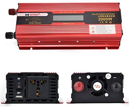 カーインバーター 2000W シガーソケット インバーター, ACコンセント口 DC12/24VをAC110/220Vに変換, 車から家庭用