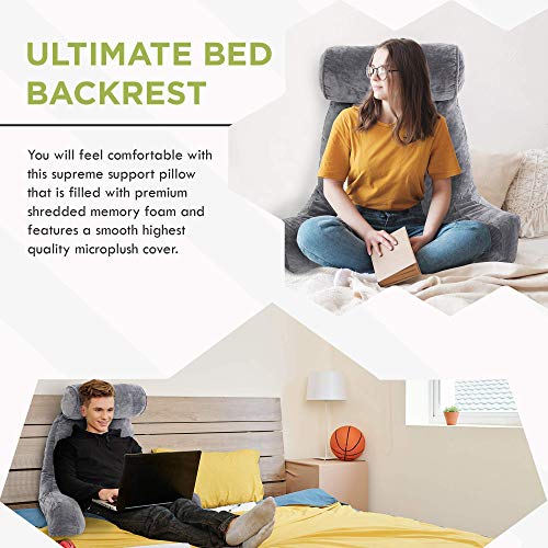 ZIRAKI Reading Pillow Extra Large, with Detachable Neck Roll Sitting