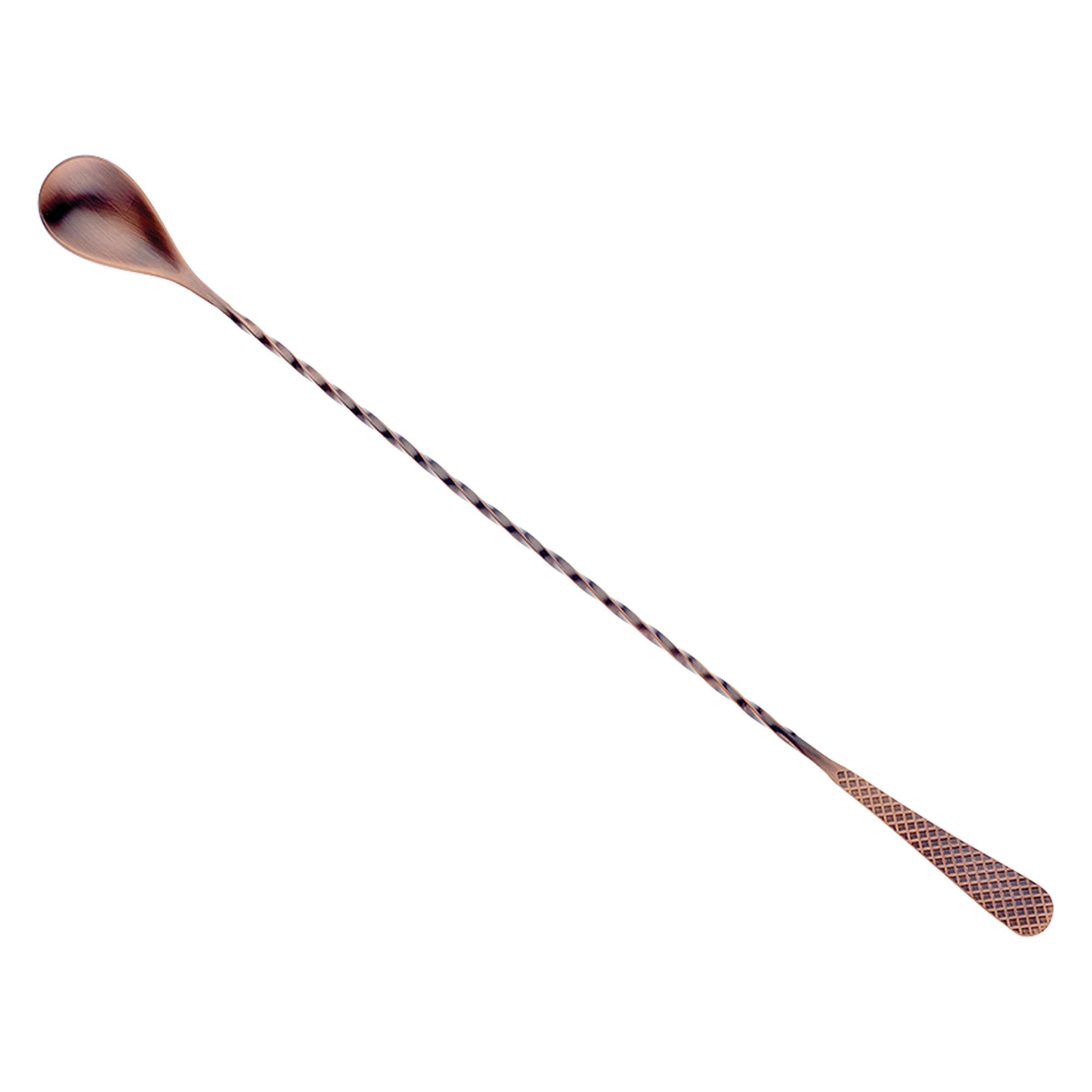 Barfly M37204ACP 13.2-inch Bar Spoon Antique Copper Diamond Lattice, 18/8 Stainless Steel