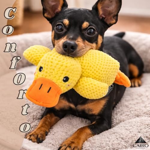 Brinquedo de Pelúcia para Cachorro em Formato de Pato Amarelo Macio e Interativo Ideal para Morder Brincar e Entreter o Pet (Médio, PET)