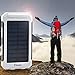 F.Dorla 20000mAh Power Bank Solar Charger Waterproof Portable External Battery USB Charger Built in LED light with Compass for iPad iPhone Android Camera and other USB Powered Devices (White)
