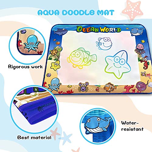 CPSYUB AquaDoodle Mat,Large Size 40x28 inches Kids Toys with Colorful Aqua Magic Mat&Water Drawing Doodle Mat,Educational Kids Toys for Age 1 2 3 4 5 6 7 8 9 10 11 Year Old Boys Girls Age Toddler Gift - Thumbnail 2