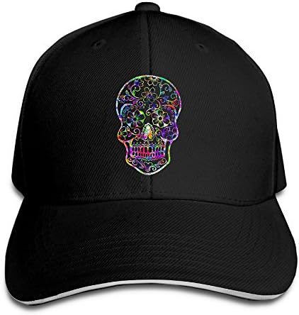 ZJXBaseball Cap Sandwich Cap Sugar Skull Floral Style Durable Baseball Cap Hats Adjustable Peaked Trucker Cap
