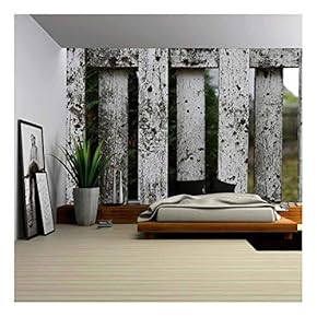 Wall26 - CloseUps of Aged White Fence - Canvas Art Wall Mural Decor - 66"x96"