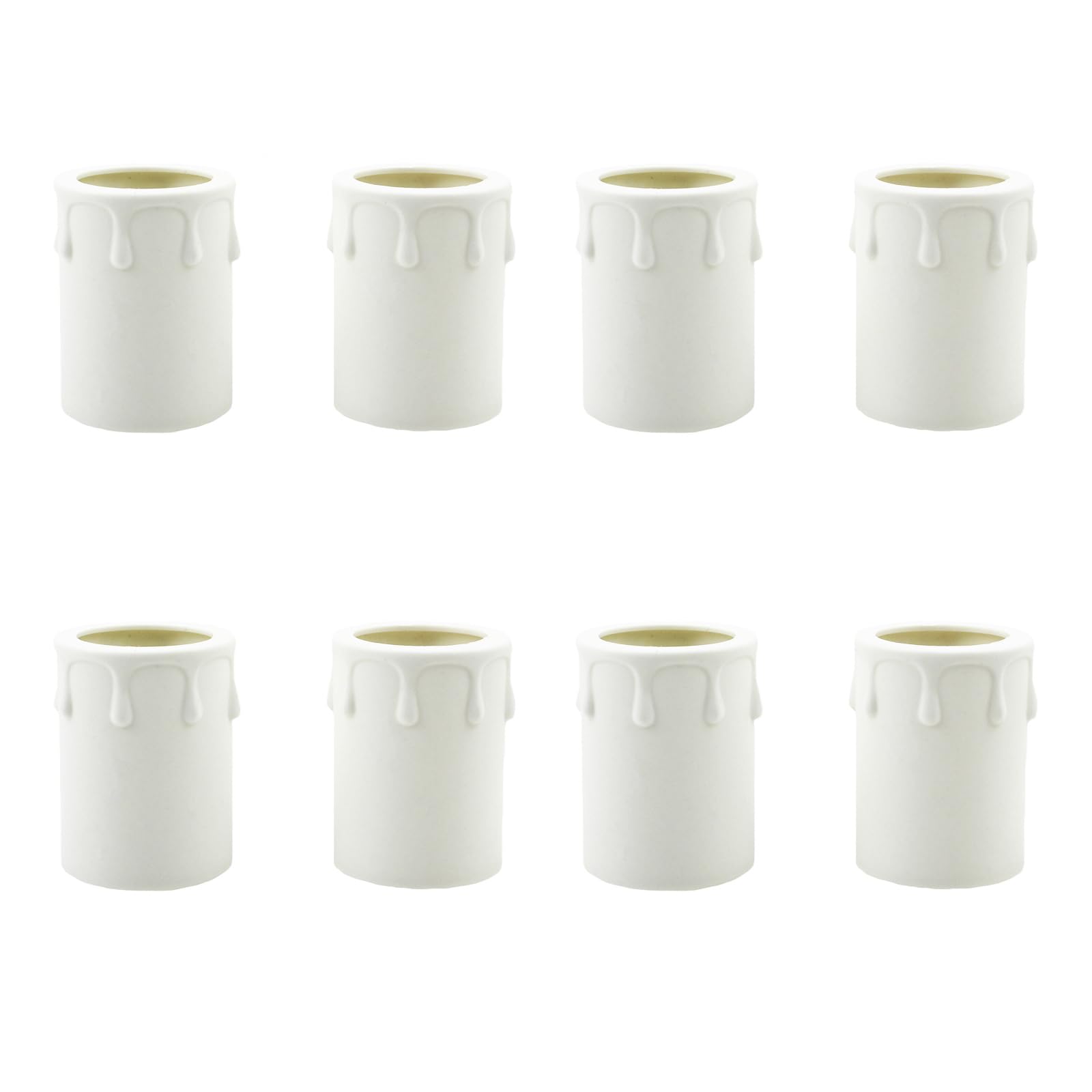 Gad2go 8 Pieces Candle Drip Sleeves 44x60mm Candle Light Cover Sleeves Plastic Candle Socket Cover for Chandelier Lamp Wall Light Holiday Decoration