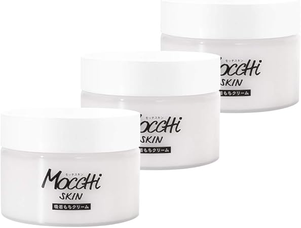 Amazon お得な3個セット モッチスキン吸着もちクリーム オールインワン 朝夜これ1つ 導入液 化粧水 美容液 乳液 クリーム パック Mocchi Skin オールインワン 通販