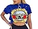 FISACE Women's Short Sleeve Ripped Guns N Rose Crop Tops