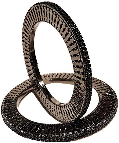 Swara Creations Black Color Kadas/Bangles for Festival, Wedding & Special Occassions for Women & Girls(2 Pieces)(122)