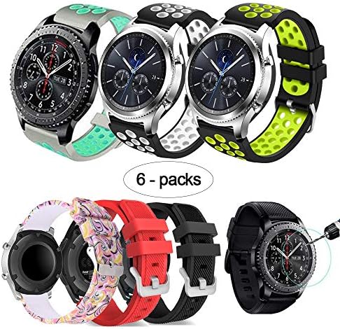 Compatible for Samsung Gear S3 Frontier/Classic Watch Bands 22mm Solid Stainless Steel Metal Business Replacement Silicon Bands Samsung Gear S3 Frontier / S3 Classic Sports Smart Watch Fitness