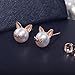 Cat Earrings Sterling Silver Freshewater Pearl Stud Earrings Cat Lover Gifts for Women