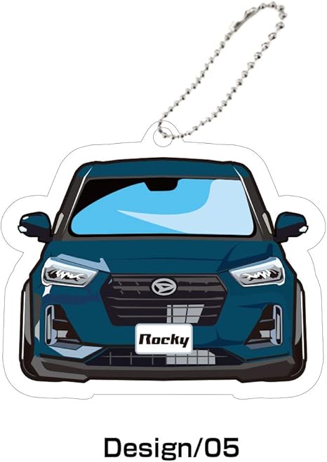 Amazon ロッキー キーホルダー レーザーブルークリスタルシャイン 愛車 デフォルメ イラスト アクリルキーホルダー くるま かわいい ストラップ 納車記念 アクセサリー デザイン05 車 バイク 車 バイク