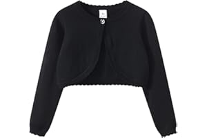 HAHANICE Girls Long Sleeve Bolero Cardigan Kids Cropped Shrug Knit Sweaters 1-14 Years