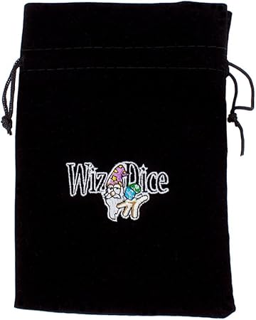Large 7 x 5 Black Velour Pouch with Drawstring by Wiz Dice