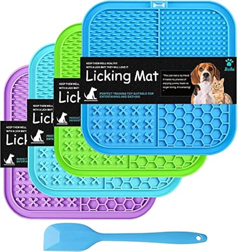 Licking Mat for Dogs Cats Pack, Slow Feeder Lick Pat Dog