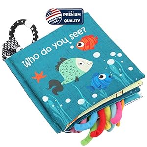 Fish Baby Books Toys, Touch and Feel Crinkle Soft Cloth Books for Babies,Toddlers,Infants,Kids Activity Early Education…