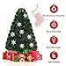 Goplus 3FT Pre-Lit Fiber Optic Artificial Christmas Tree, with Multicolor Led Lights and Snowflakes (3 FT)