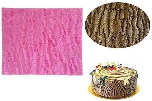 HUAL Fondant Impression Mat, Tree Bark texture Design- Silicone----Cake Decorating Supplies for Cupcake Wedding Cake Decoration (Tree Bark-1)