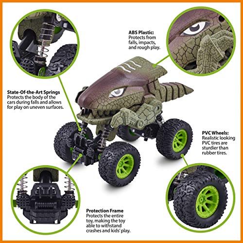 image for CHUCHIK Dinosaur Pull Back Car Toy. New Model Dinosaurs Vehicles Toys 