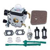 HOODELL C1Q-S186 Carburetor, for STIHL FS38 FS45 FS46 FS55 FS55R KM55 KM55R HL45 Weed Eater Brush Cutter, Premium String Hedge Trimmer Carb, with Rebuild Kit Spark Plug, Fuel Line, Air Flter