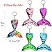 FEPITO 20 PCS Glitter Mermaid Tail Keychains for DIY Projects and Crafts, Mermaid Sequins Keychains Under The Sea Birthday Party Supplies Gifts