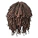 Yosang Windproof Ski Mask Warm Knitted Beanie Hat Cap (Brown Wig & Brown mask)