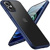 X-level Shockproof Compatible iPhone 12 Case/iPhone 12 Pro Case [Military Grade Drop Protection] Frosted Translucent Anti-Drop Hard PC Back with Soft Silicone Edge Slim Thin Protective-Blue