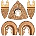 XXGO 5 Pcs Triangular Semicircle Finger Oscillating Tool Blades Carbide for Grit Grout Removal Fits Multi-Tools XG8506