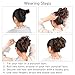 FESHFEN Messy Bun Hair Piece - Elastic Wavy Curly Hair Bun Scrunchies Extensions Synthetic Chignon Hairpieces for Women Girls, Natural Black 1 PCS