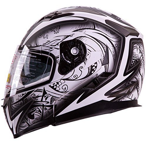 IV2 Helmets "DEMON SAMURAI" Dual Visor Modular Flip up Motorcycle