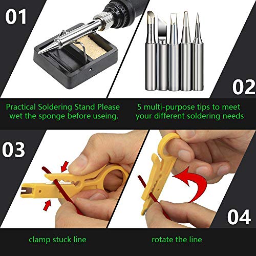 Vastar Soldering Iron Kit, Full Set 60W 110V Soldering Welding Iron Kit