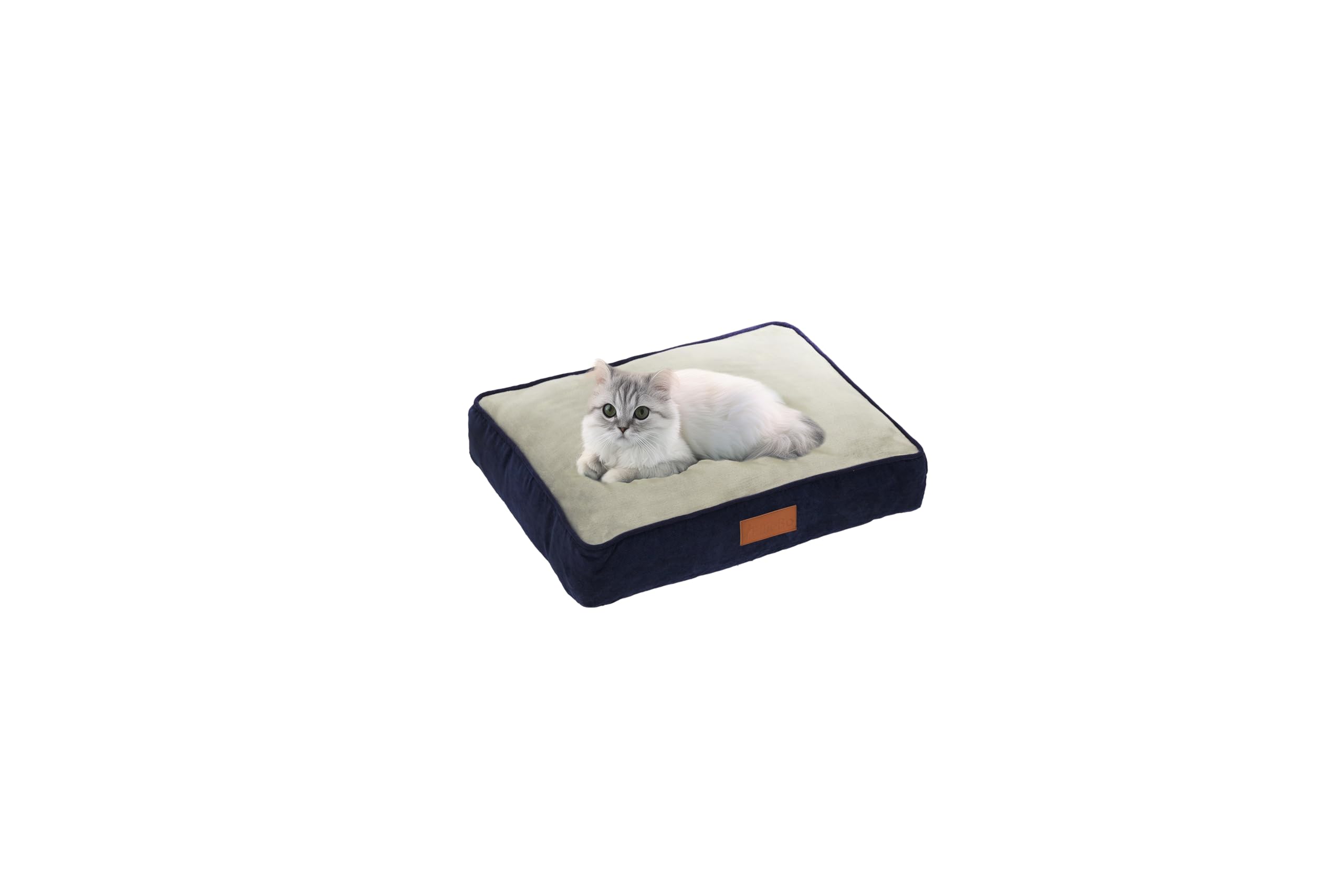 Ellie-Bo Medium Dog Bed for 30-inch Dog Cage/Crate - Blue Corduroy/Grey FauxFur