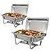 ZENY Pack of 2 Chafing Dish Buffet Set, 8 Quart Stainless Steel Buffet Servers and Warmers for Party Catering, Complete Chafer Set with Water Pan, Chafing Fuel Holder