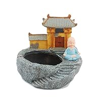 NWFashion Retro Chinese Buddha Hall,Pond Inside Flower.Succulent Planter/Pot Container